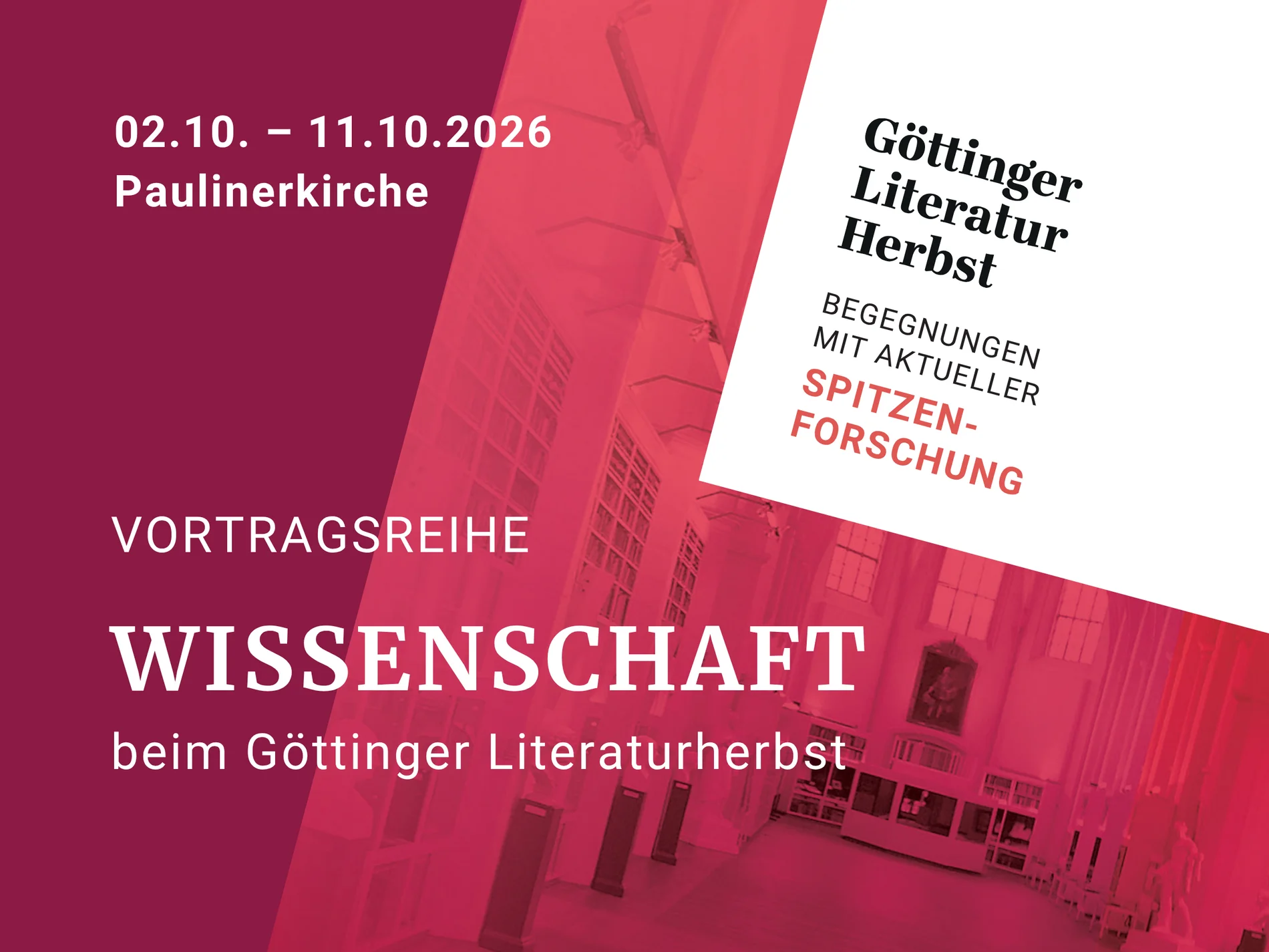 Vortragsreihe Wissenschaft beim Göttinger Literaturherbst
